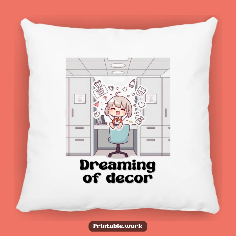 Funny Cubicle Decorator Pillow - Comfy Accent for Creative Spaces