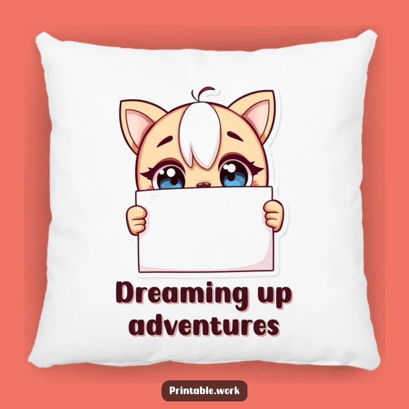 Funny Curious Blank Page Pillow: Comfort for Your Imaginative Mind