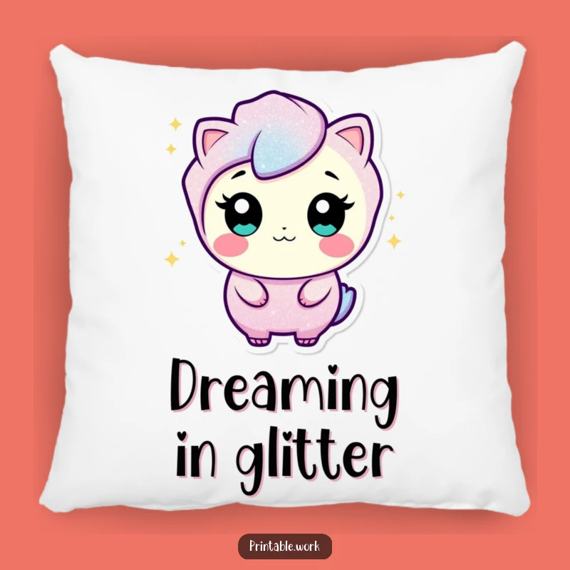 Funny Glitter Character Pillow: Sparkle and Snuggle with Hilarious Charm!