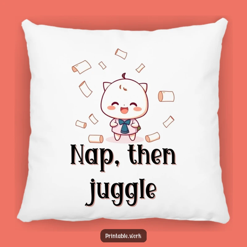 Funny Juggling Pillow - Grinning Paper Comfort - Cozy Gift