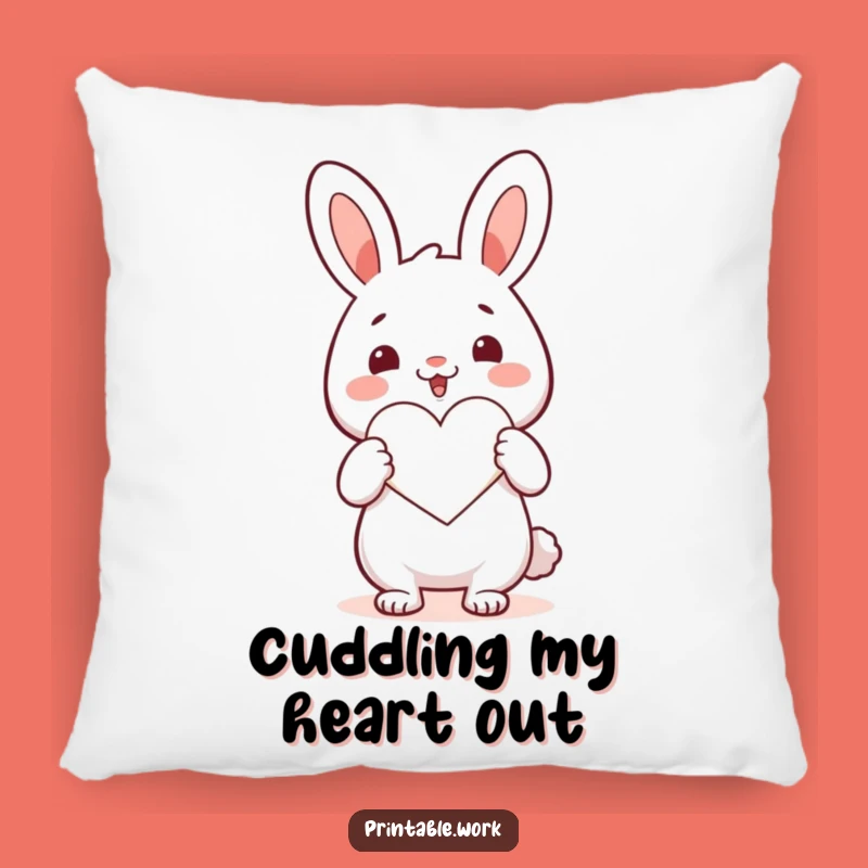 Funny Kawaii Rabbit Heart Pillow: Cozy Comfort Filled with Love