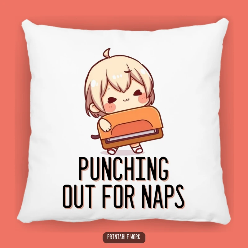 Funny Office Struggle Pillow: Soft Large Hole Punch Cushion, Ideal Humorous Gift