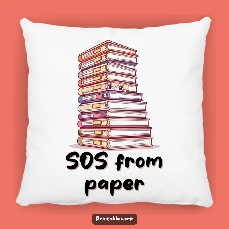 Funny Peeking Files Pillow - Couch Comfort Meets Office Comedy