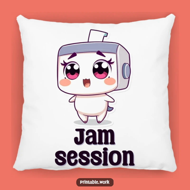 Funny Printer Pillow: Wide-eyed character's staple surprise, a soft and humorous comfort gift.