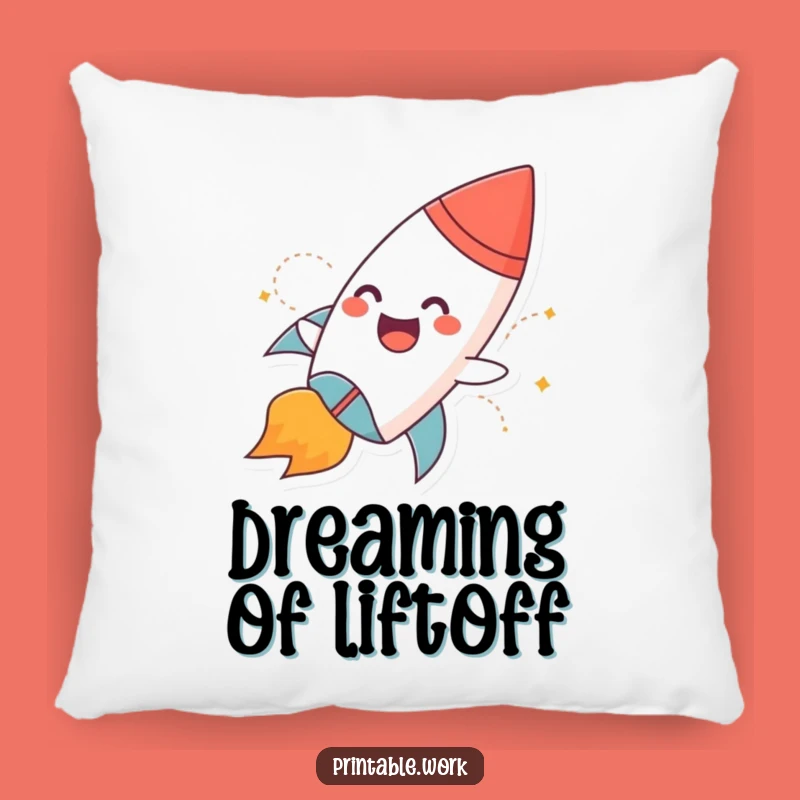 Funny Rocket Pillow: Cozy Blast Off Gift for Dreamers