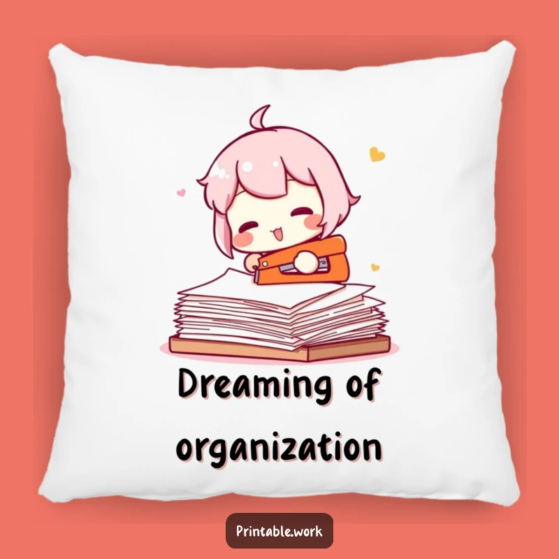 Funny Stapler Struggle Character Pillow - Cozy Up with Office Humor