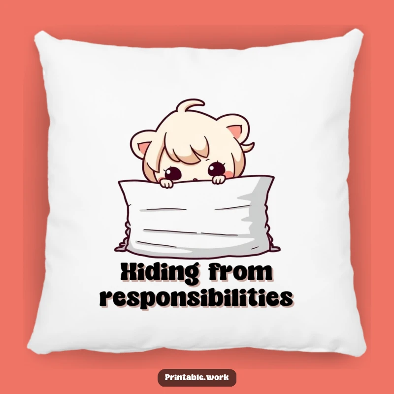 Cozy Funny Kawaii Paper Hider Pillow - Cuddle Up with Mischief!