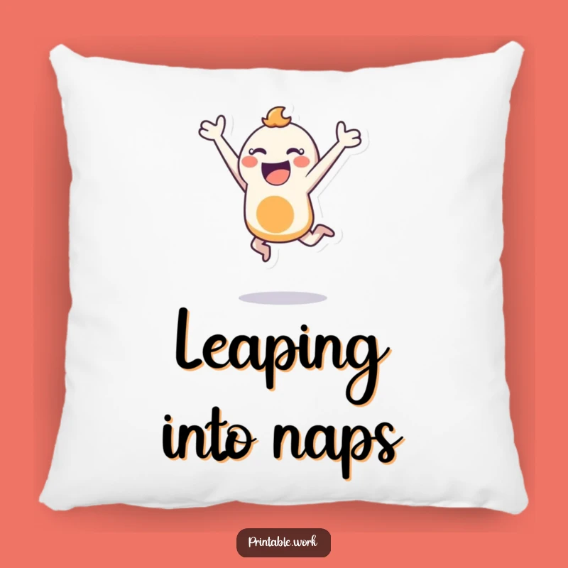 Funny Bouncing Stencil Pillow: Comfort with Energetic, Creative Vibes