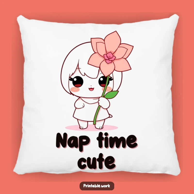 Kawaii Flower Maker Pillow - Cozy Proud Creator, Cozy Cute Gift!