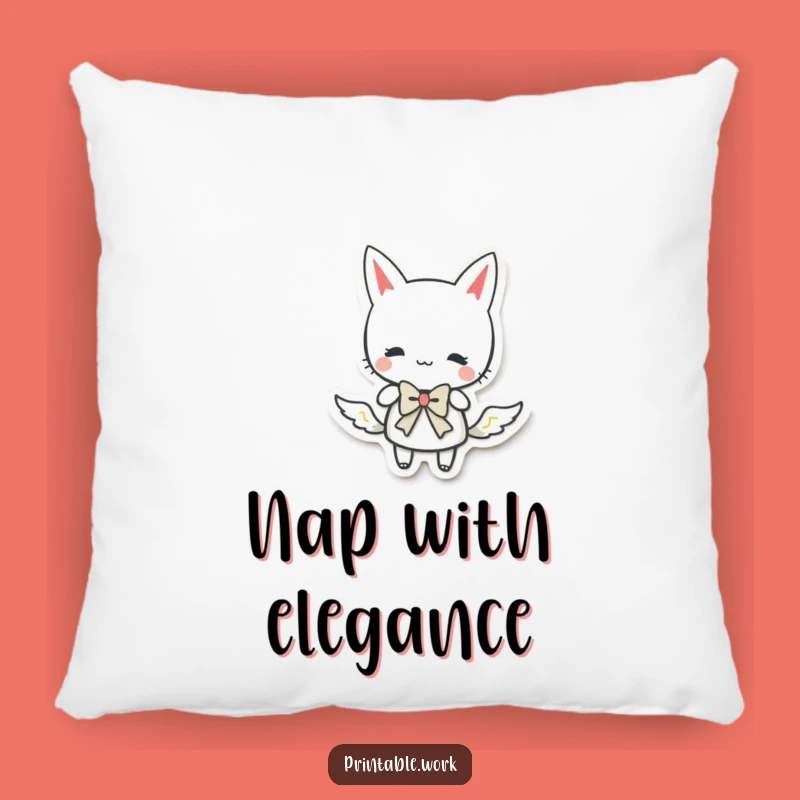 Funny Paper Character Curtsy Pillow: Cozy Elegance & Humor