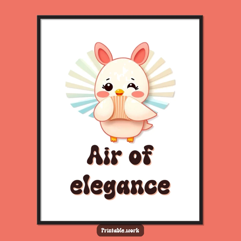 Funny Fan Digital Art: Playful Flutter Decor, Instant Humorous Gift