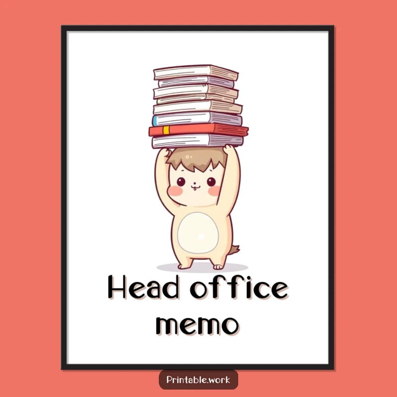 Funny Office Humor Digital Art: Hilarious Balancing Character for Instant Funny Gift