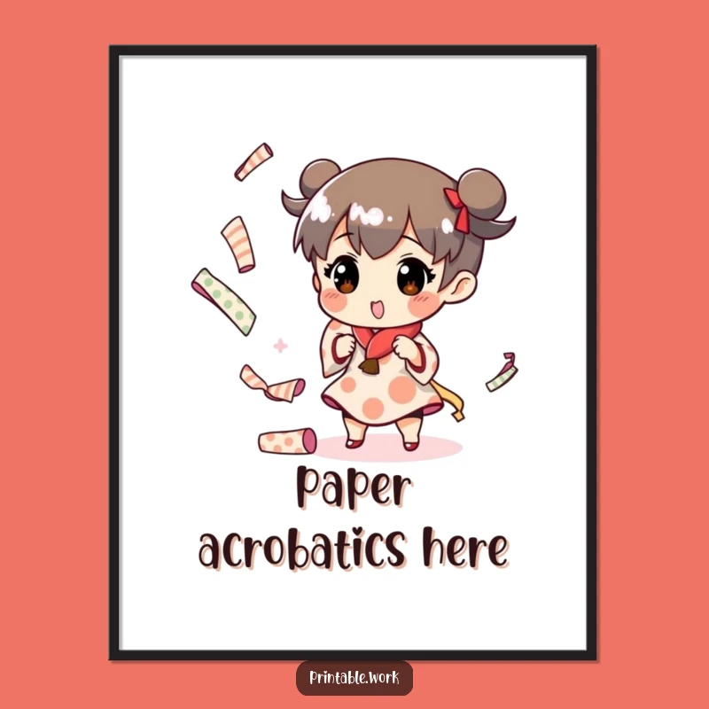 Funny Paper Juggling Digital Art: Printable Whimsy for Creative Spaces