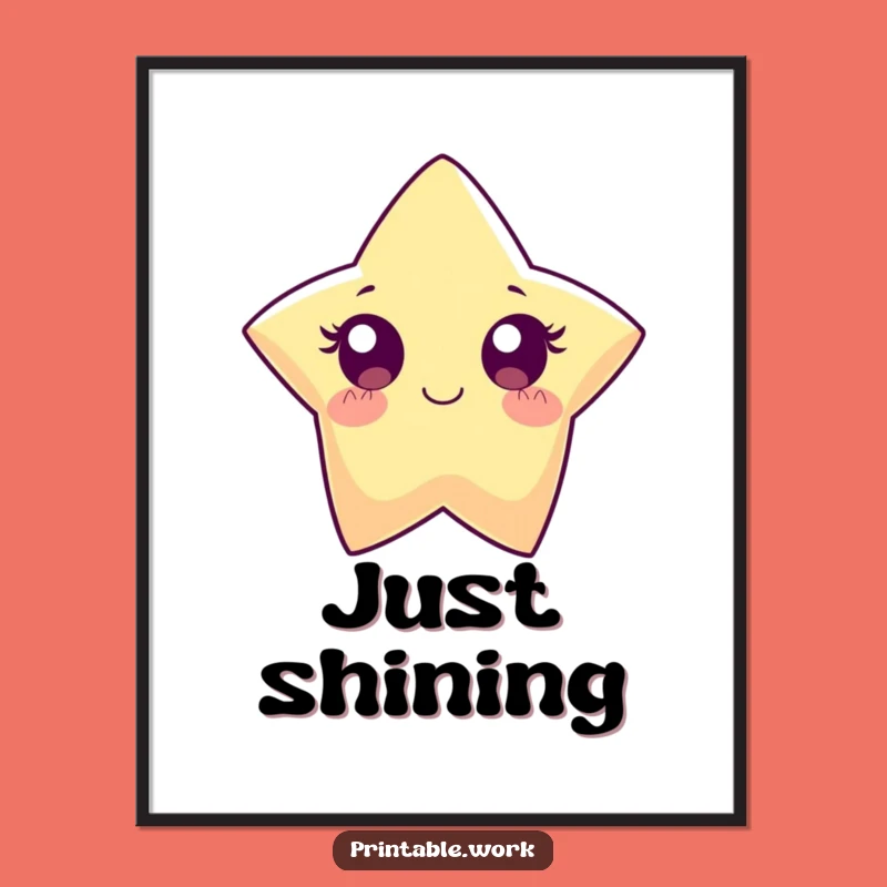 Funny Paper Star Digital Art: Bright Sparkle Print for Instant Wonder