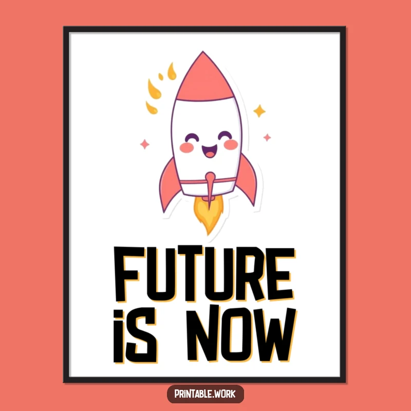 Funny Rocket Digital Art: Blast Off Decor, Instant Humorous Gift