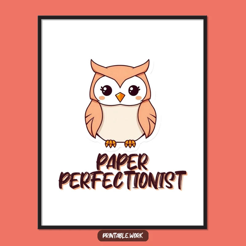 Printable Funny Kawaii Owl Origami Art: Instant Download Funny Gift for Art Lovers