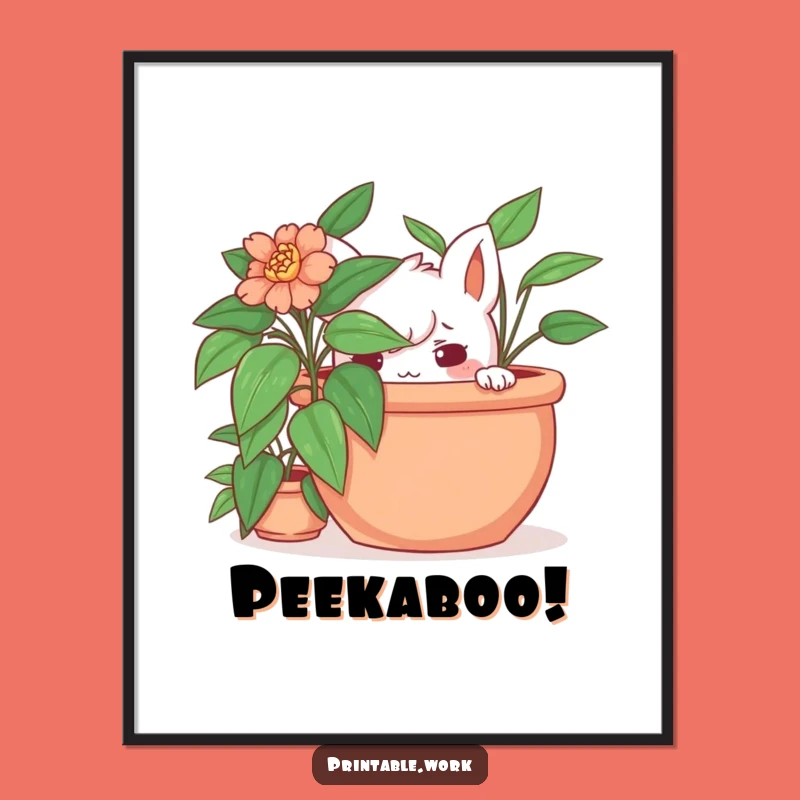 Funny Hidden Plant Digital Art: Instant Download for Playful Decor