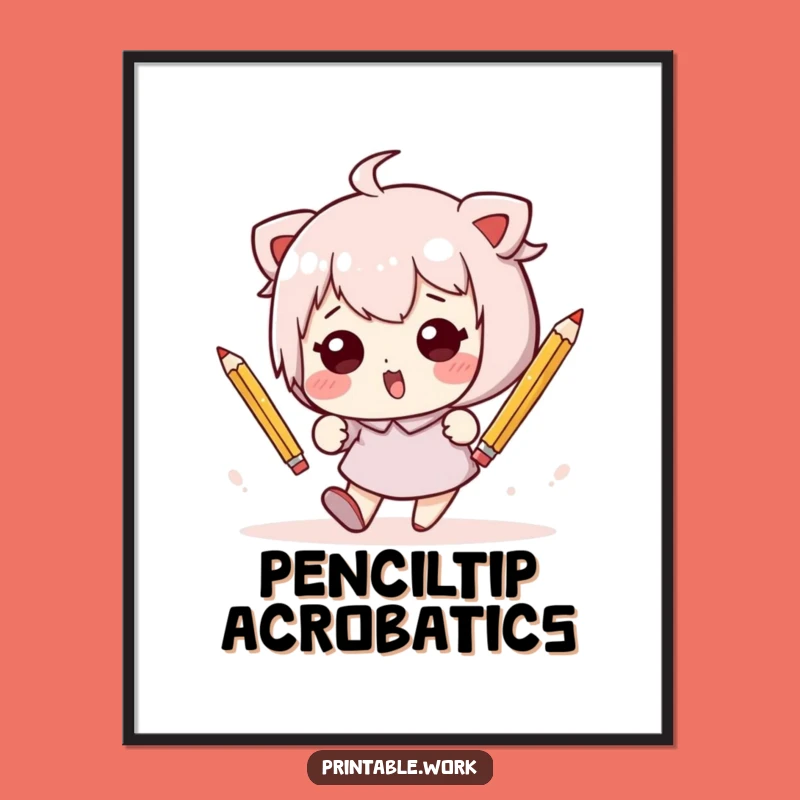 Funny Kawaii Tumble Digital Print - Instant Hilarious Decor!