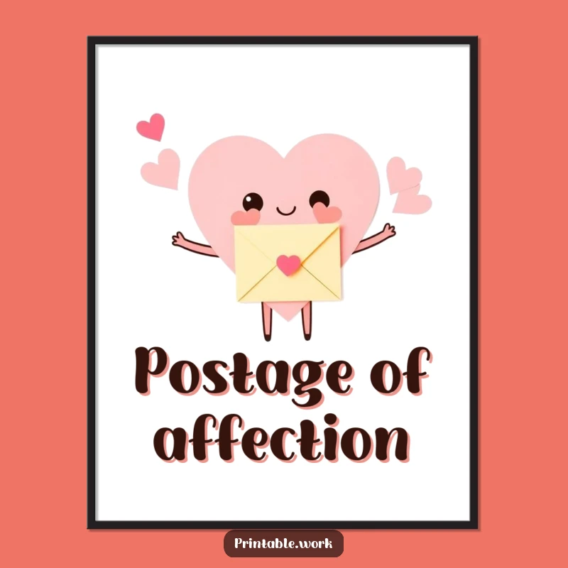 Funny Hugging Heart Digital Art Print: Decorate with Love using this Adorable Art