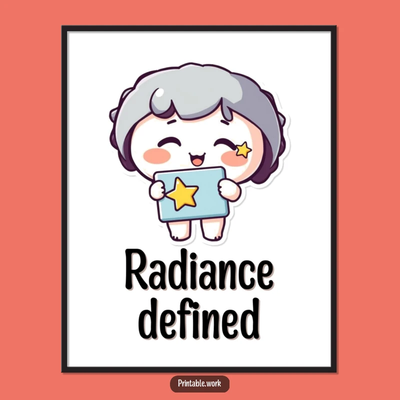 Funny Star Cheeks Digital Art: Creative Wall Decor, Instant Funny Gift