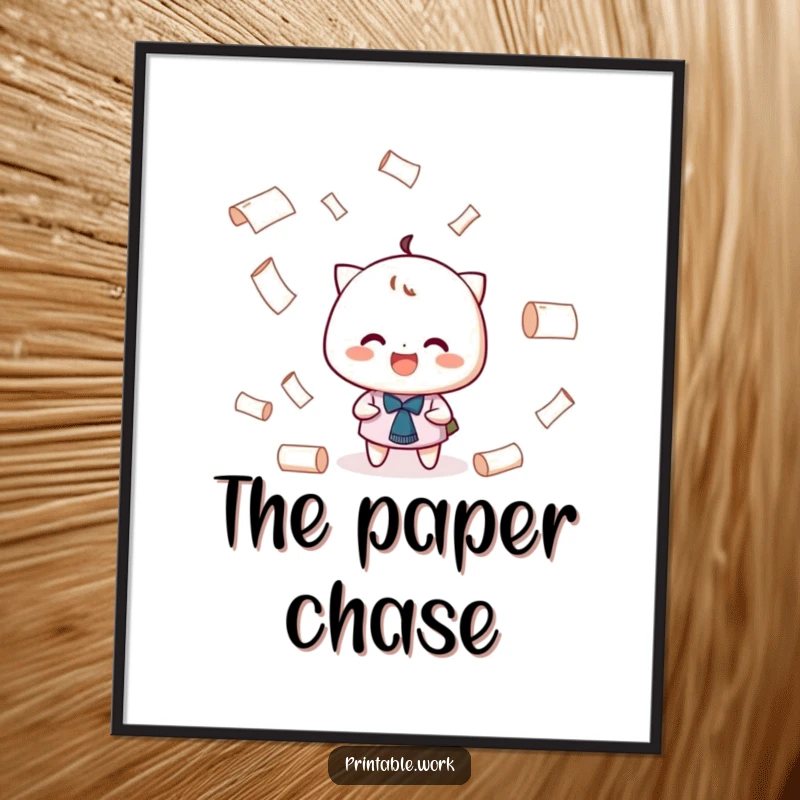 Funny Juggling Paper Digital Art: A character with a grin playfully juggling tiny rolls of paper, creating a skillful scene.