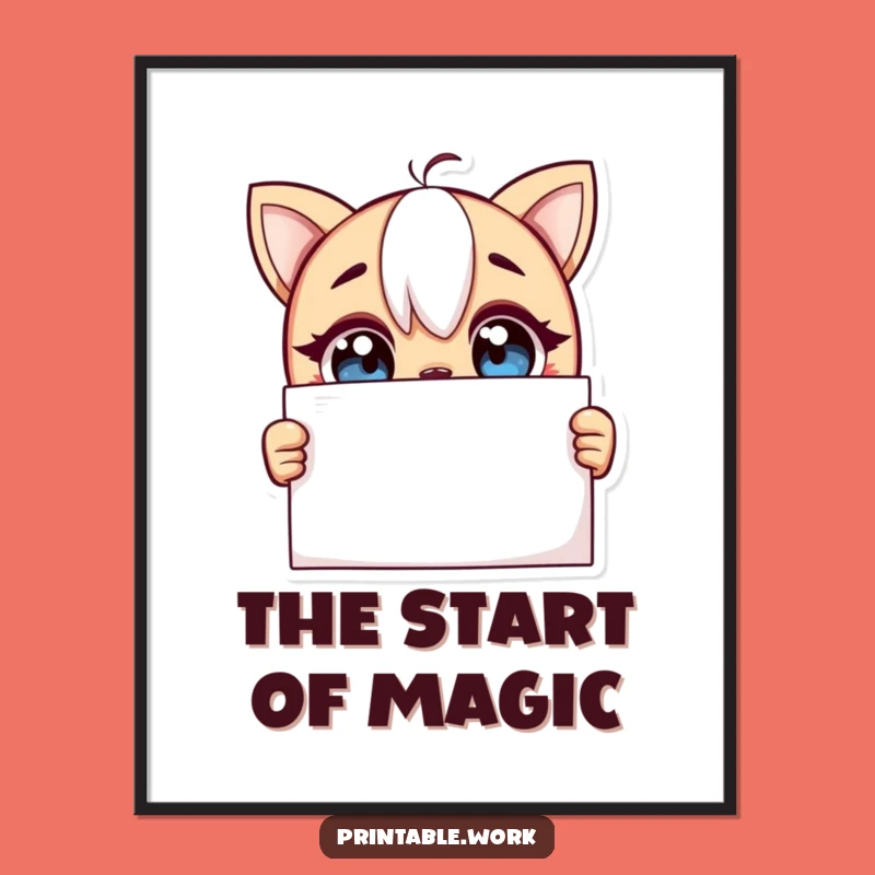 Funny Curious Blank Page Digital Art Print: Instant Wonder Wall Decor