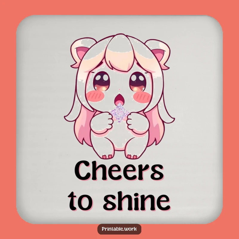 Funny Glitter Surprise Drink Coaster - Surprised Surface Protector Gift