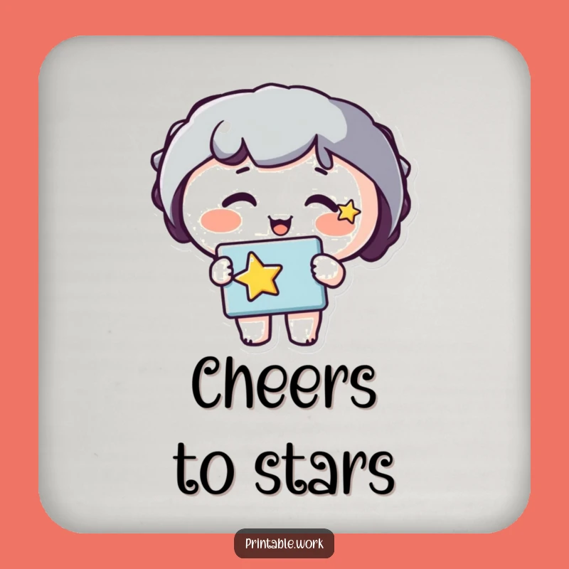 Funny Star Cheeks Coaster Set: Protect Surfaces with Artistic Flair