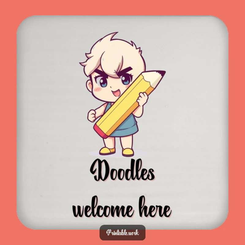 Funny Giant Pencil Drink Coaster: Protect Your Surfaces with Artistic Flair