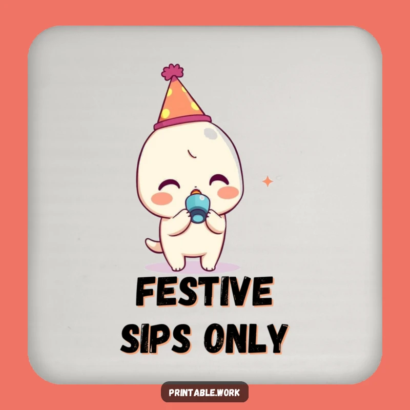 Funny Kawaii Party Character Drink Coasters - Protect Surfaces Fun!
