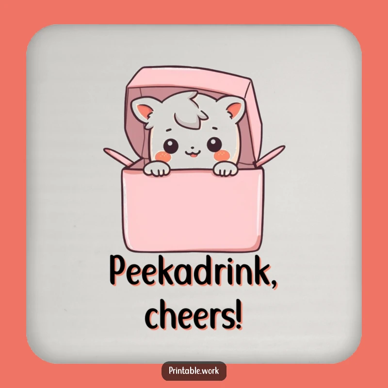 Funny Kawaii Coaster: Protect Surfaces with Surprise, Cute Funny Gift!