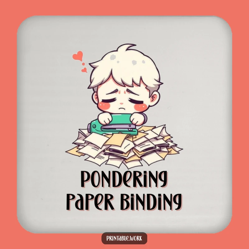 Funny Office Coaster: Protect Surfaces with Stapling Art, Fun Gift