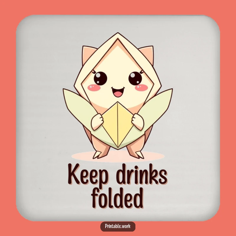 Funny Origami Smile Drink Coaster: Protect Your Surfaces with Artistic Grace