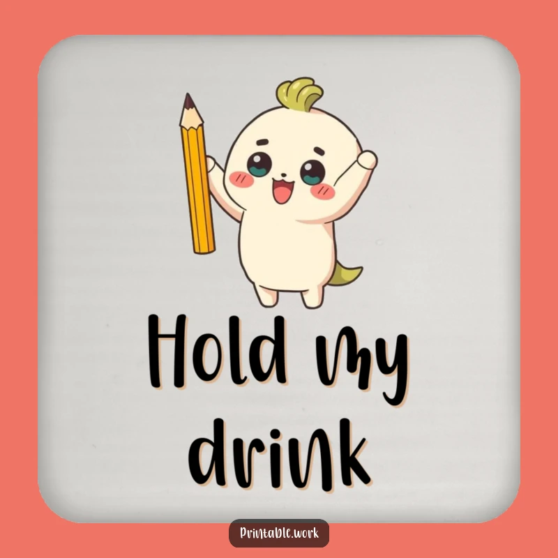 Funny Pencil Victory Coaster: Protect Your Surfaces with Sharpened Style