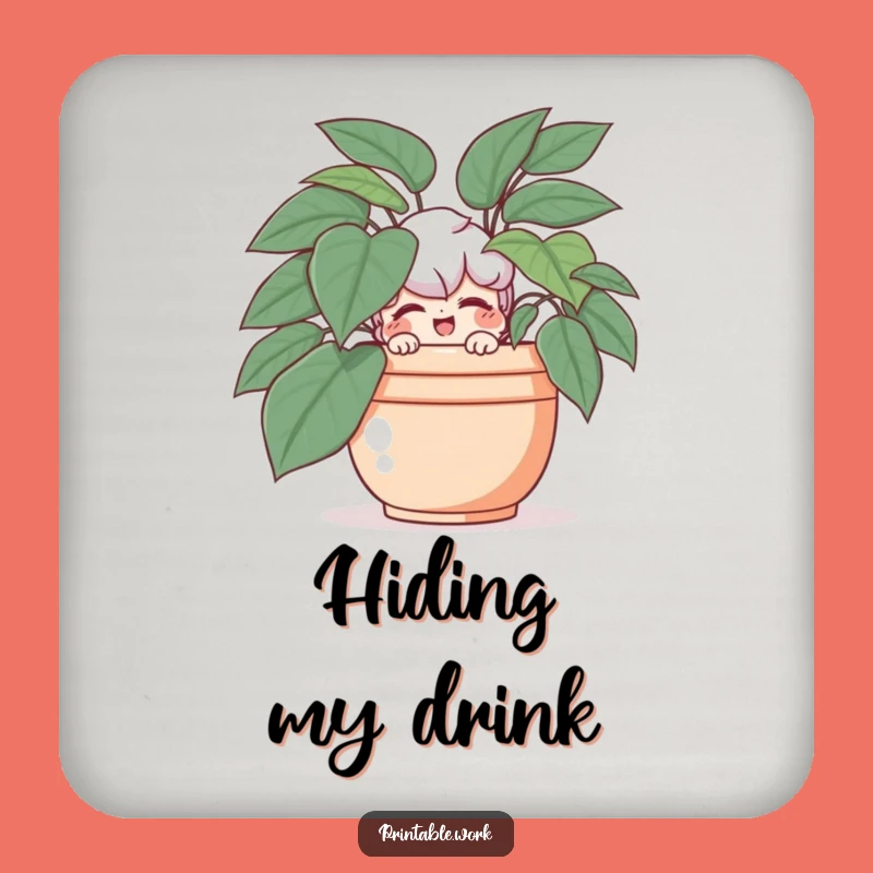 Funny Playful Coaster: Hiding Character for Tabletop Funny Gift