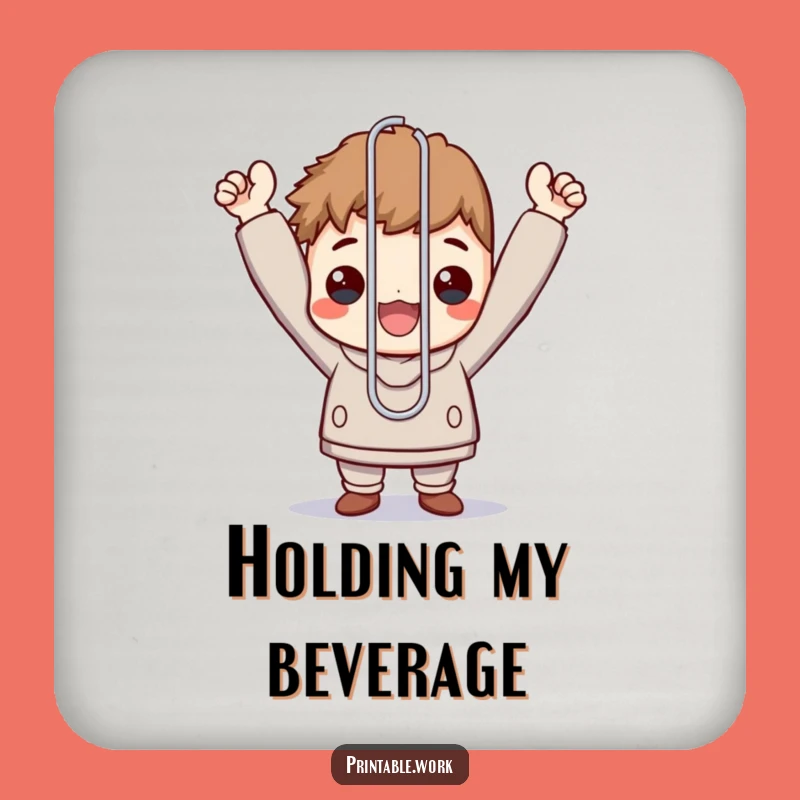 Funny Victory Coaster: Paperclip Holder for Tabletop Funny Gift