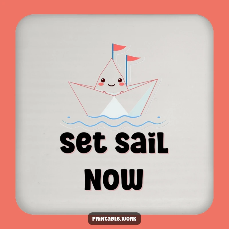 Funny Paper Boat Drink Coaster: Protect Surfaces with Sailing Style Gift
