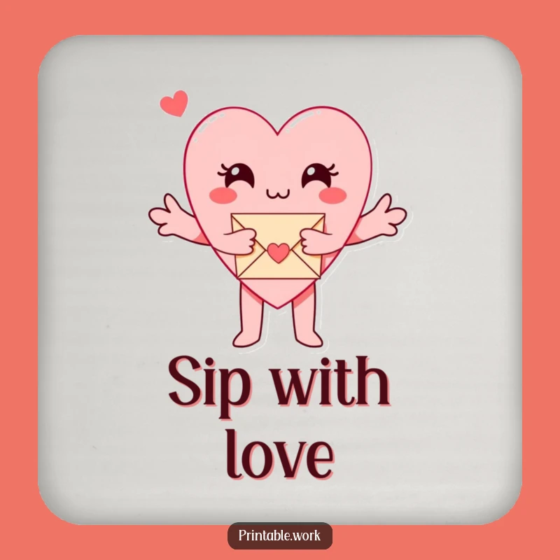 Funny Paper Heart Drink Coaster: Hugging Affection Protection for Surfaces