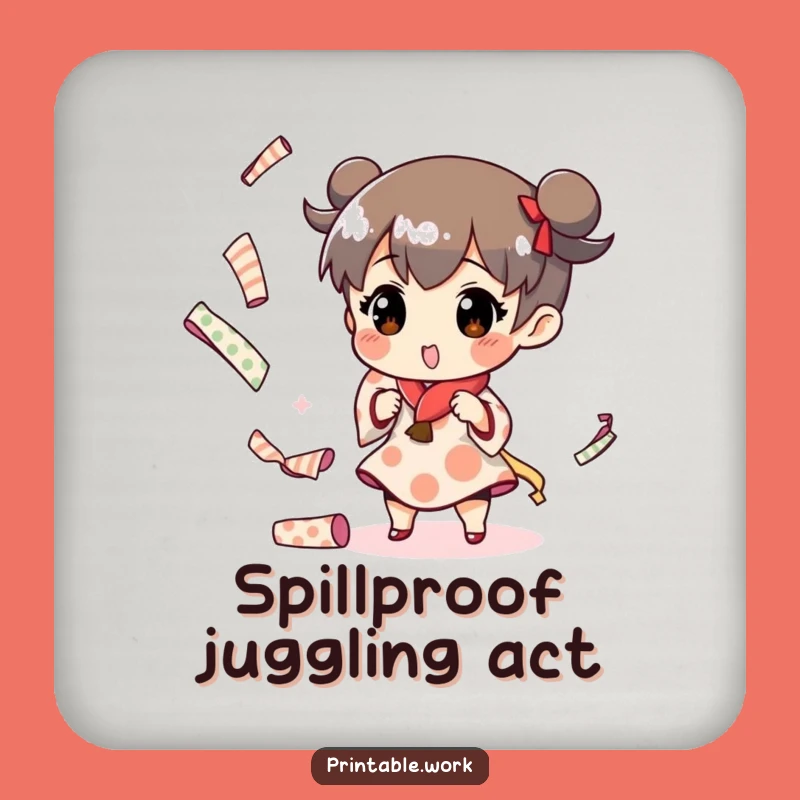 Funny Paper Juggling Drink Coaster: Add Artistic Flair to Your Table