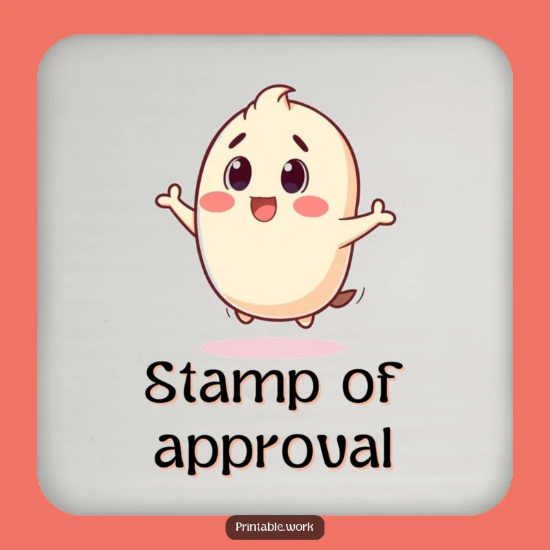 Funny Stamp Bounce Coaster: Protect Surfaces with Joy