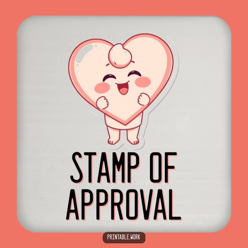 Funny Heart Coaster - Giggling Stamp Drink Protector - Love Gift