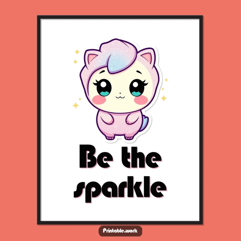 Funny Glitter Character Poster: Sparkle and Wiggle Your Way to Joy!