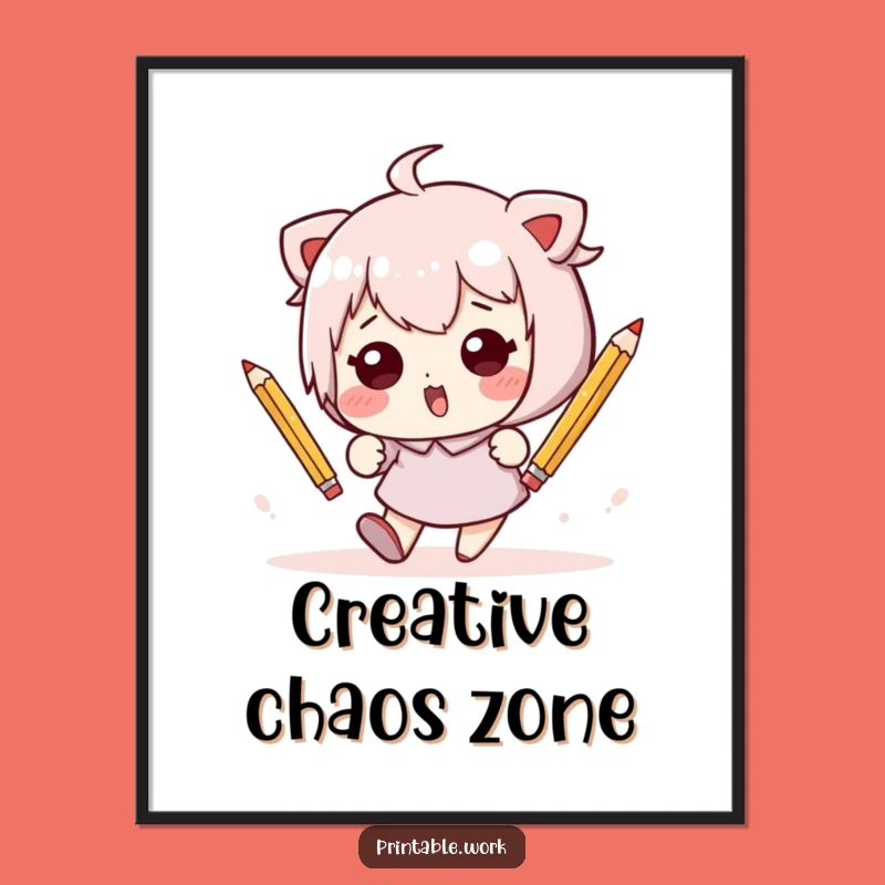 Funny Kawaii Tumble Poster - Add Hilarious Art to Your Walls!
