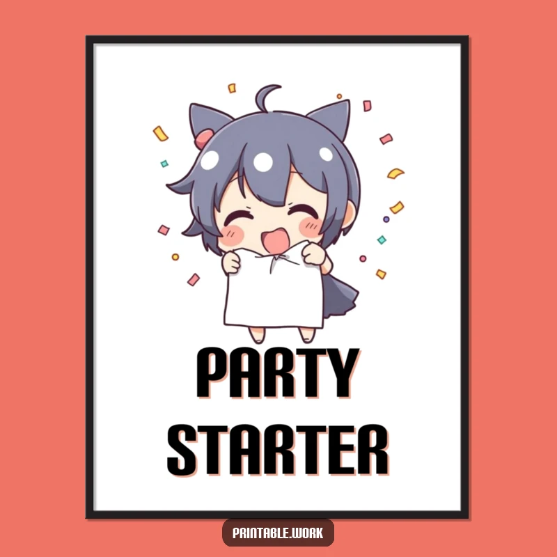 Funny Confetti Tear Poster - Joyful Wall Art for Festive Spaces