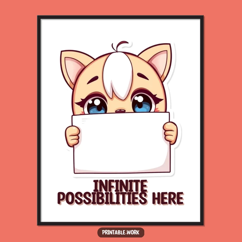 Funny Curious Blank Page Poster: Inspire Your Space with Potential