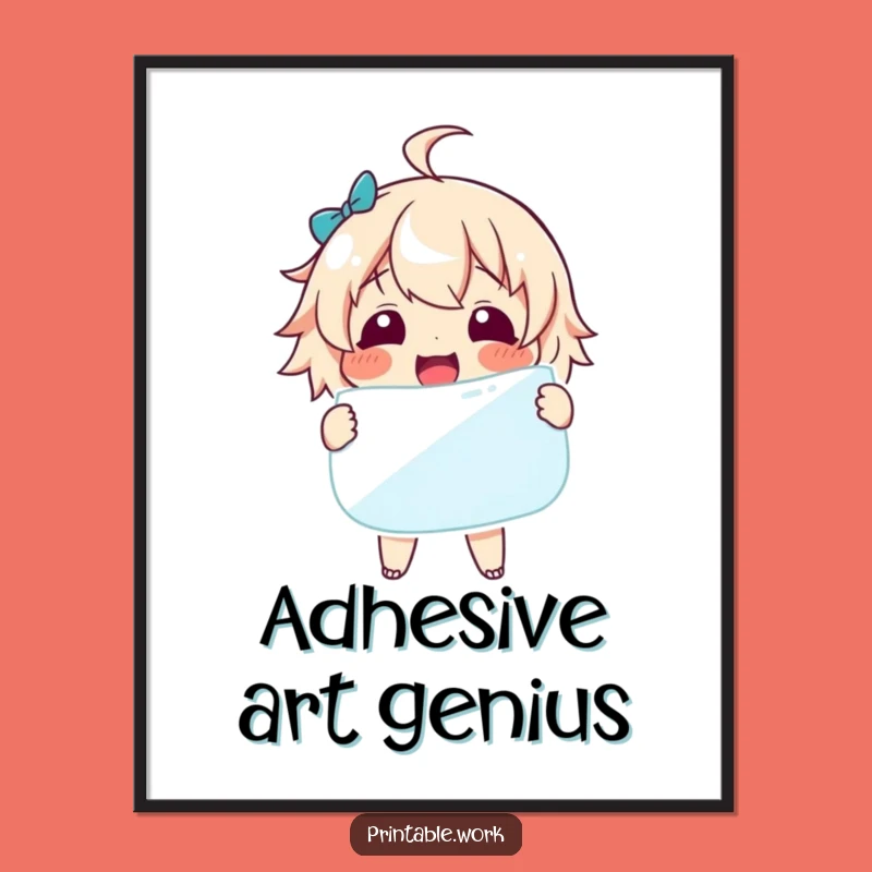 Funny Delighted Sticker Poster: Joyful Character Art for Wall Decor