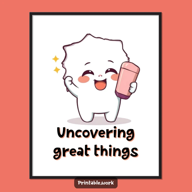 Funny Giggling Eraser Poster: Reveal Joyful Art on Your Walls