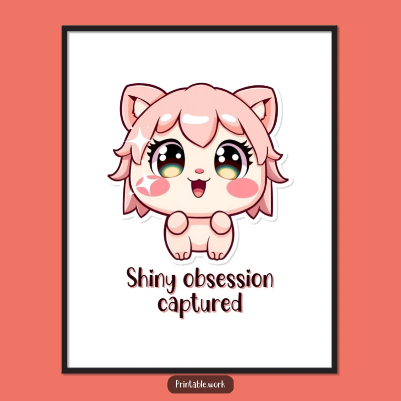 Funny Kawaii Sticker Stare Poster - Celebrate Your Fascination!