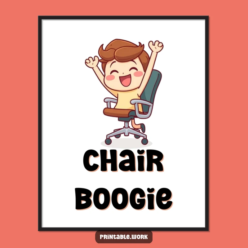 Funny Office Chair Dance Poster: Bring Energy and Laughter to Your Walls