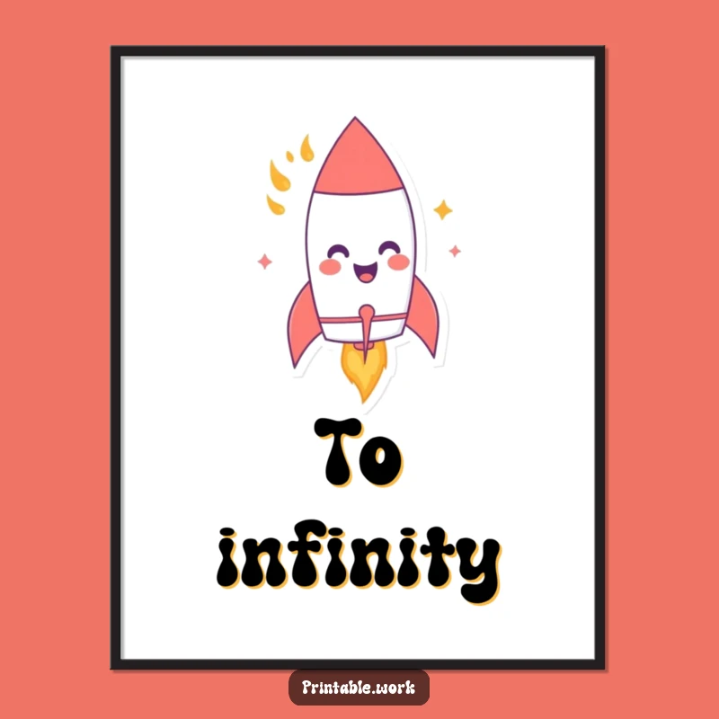Funny Rocket Poster: Giggling Blast Off Art, Hilarious Wall Decor Gift
